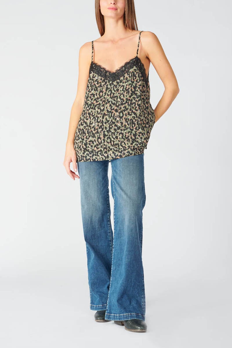 Khaki and black leopard print Scott camisole