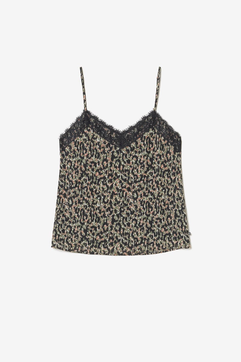 Khaki and black leopard print Scott camisole