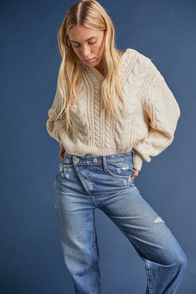 Jeans boyfit Cosa 7/8th destroy vintage blue N°4