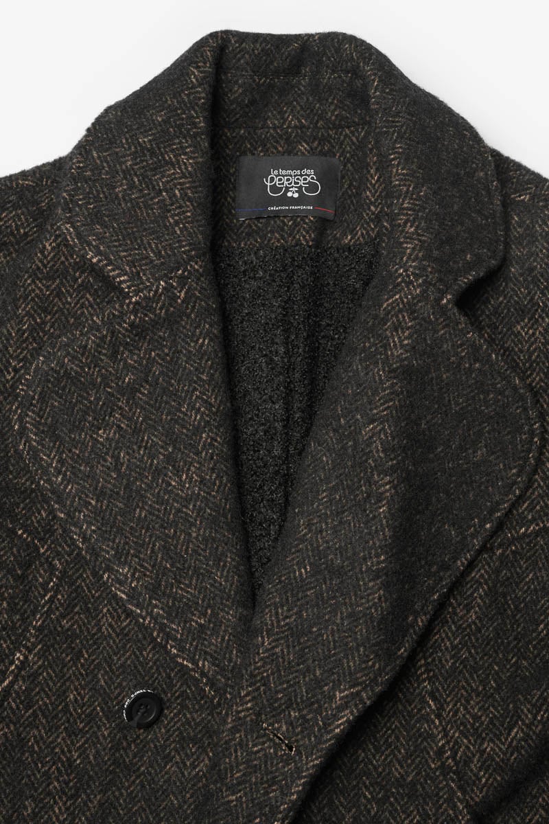 Brown herringbone Shawgi coat