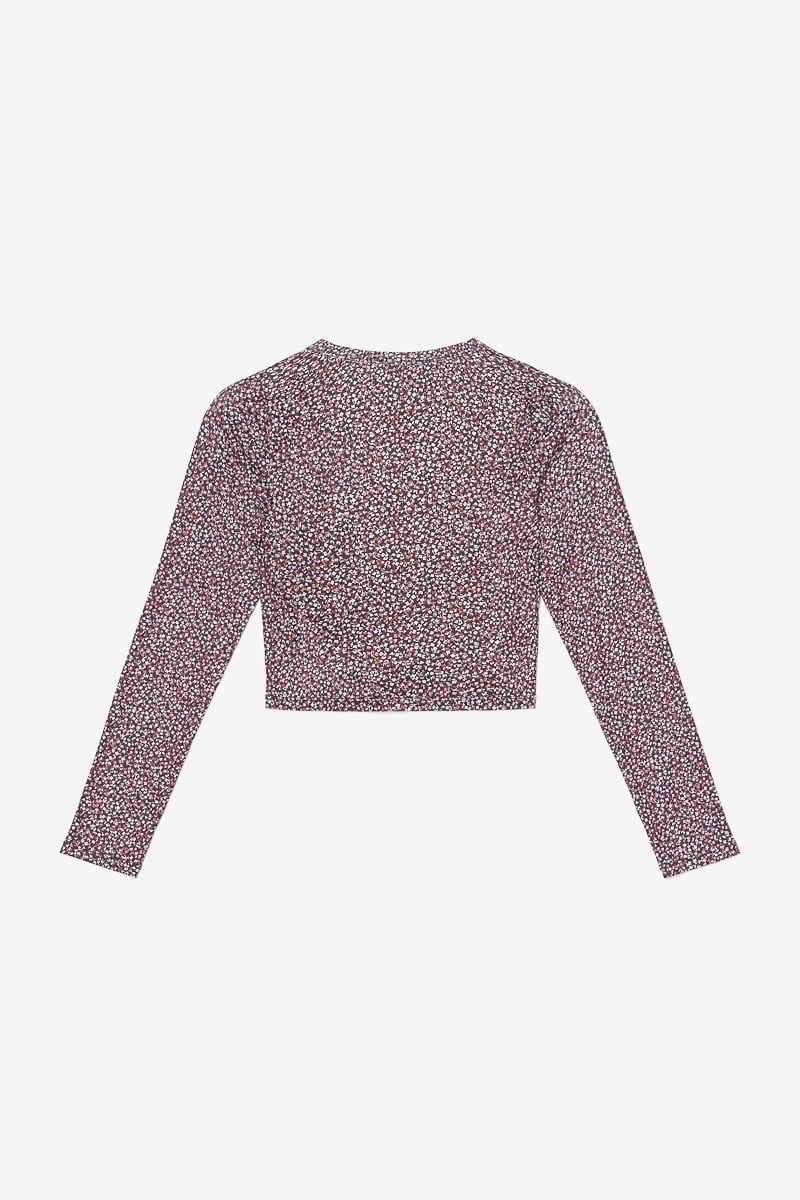 Black Uppergi cardigan with pink floral pattern