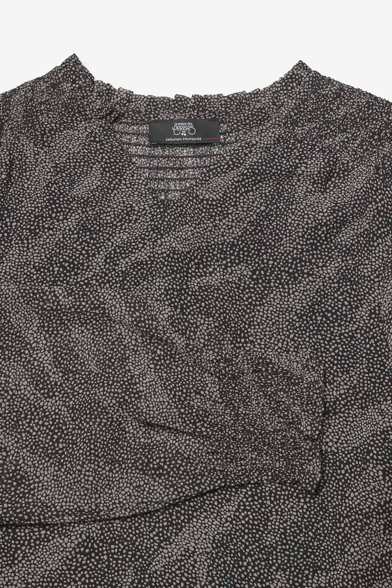 Blouse Winnygi noire à motif animalier