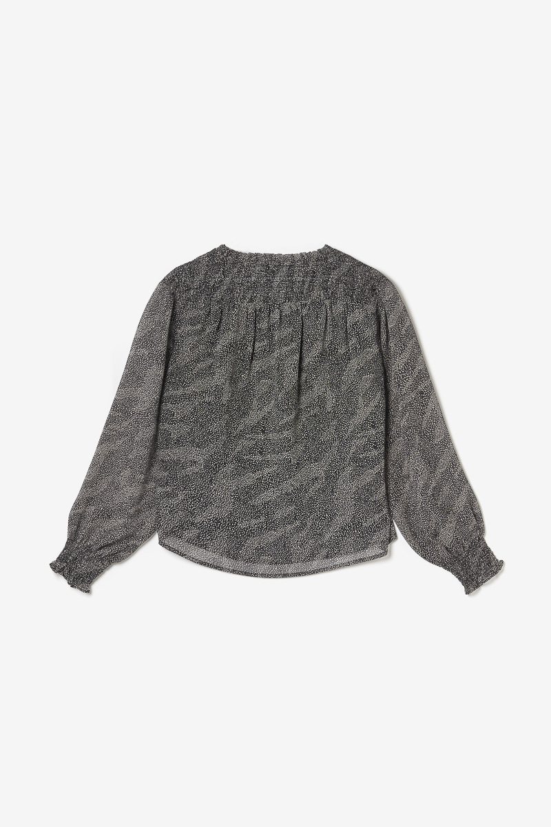 Blouse Winnygi noire à motif animalier