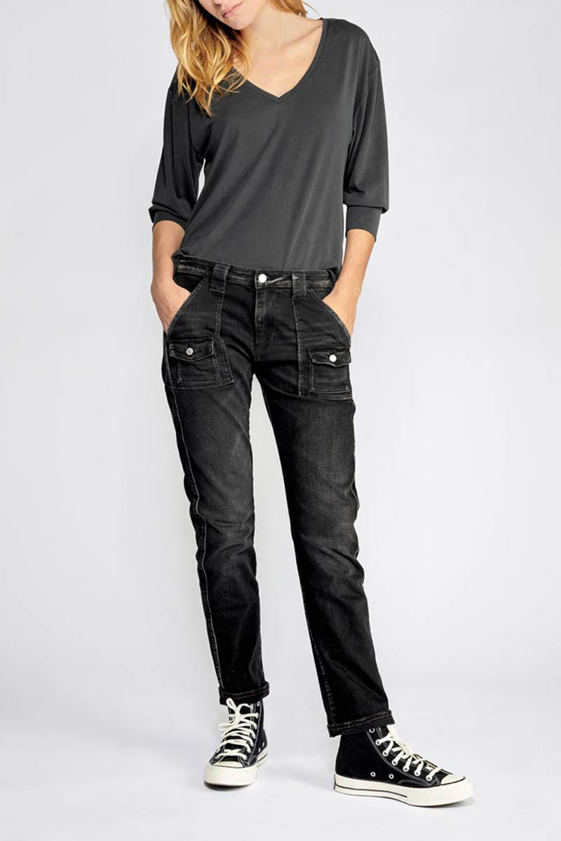 Jeans 200/43 boyfit Gini noir N°1