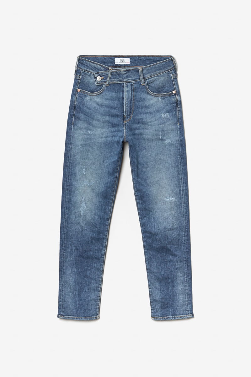 Jeans 400/17 mom Basic taille haute 7/8ème destroy bleu N°2