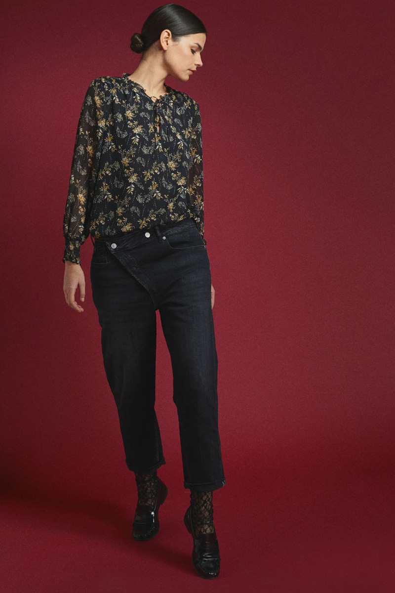 Jeans boyfit Cosy 7/8ème noir N°1