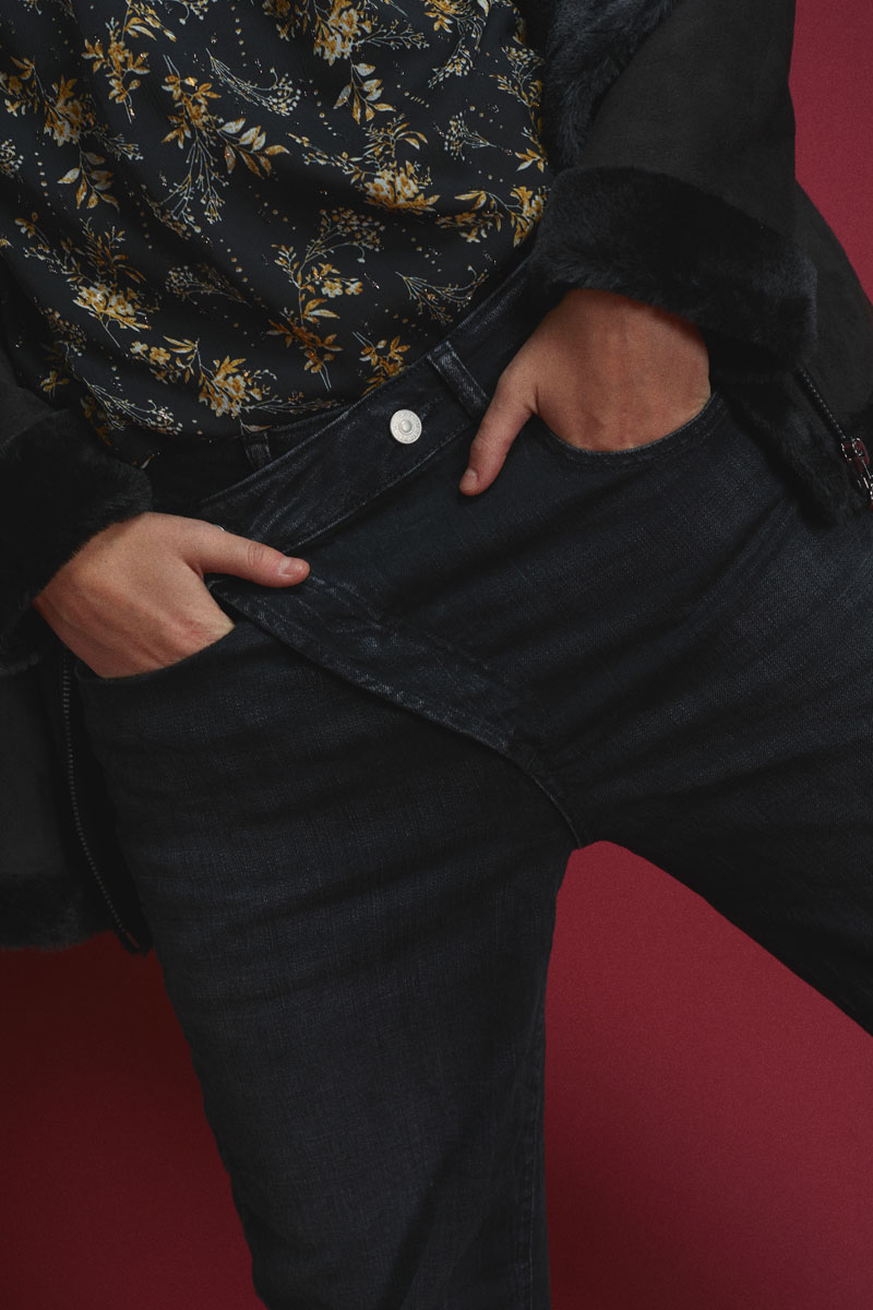 Jeans boyfit Cosy 7/8ème noir N°1