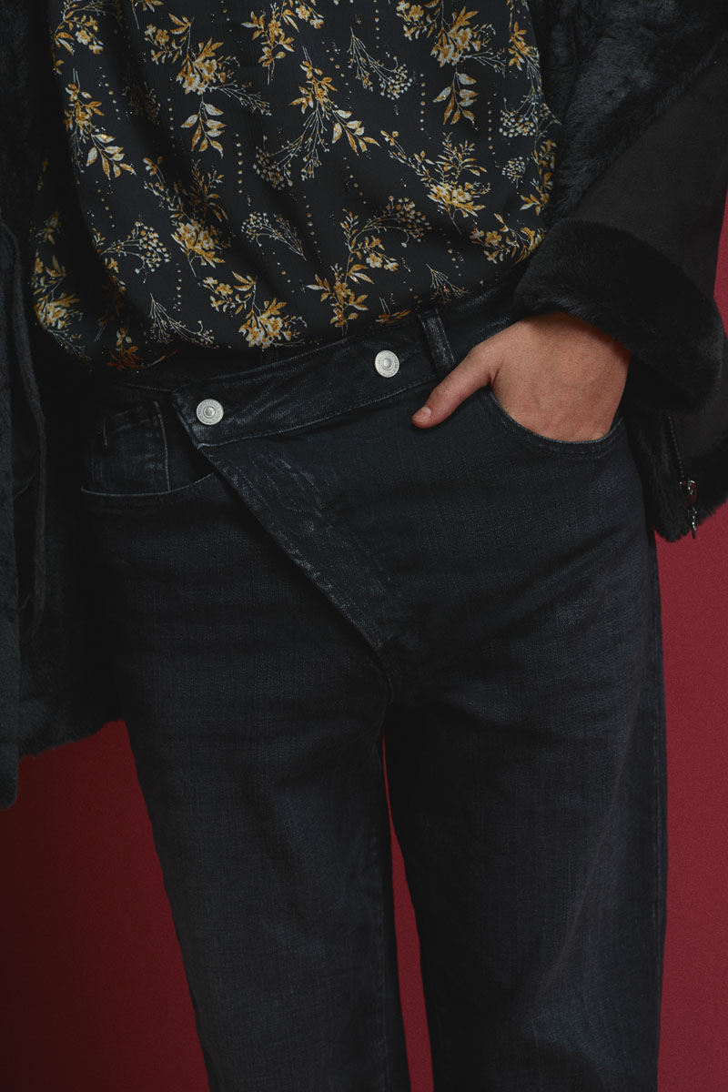 Jeans boyfit Cosy 7/8ème noir N°1