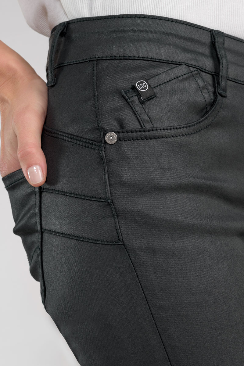 Jeans pulp slim high waist 7/8th coated black N°0