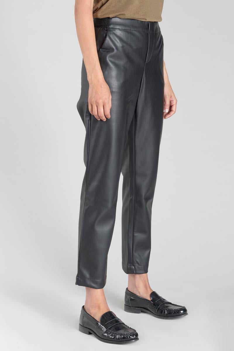 Pantalon Mineta en simili cuir noir
