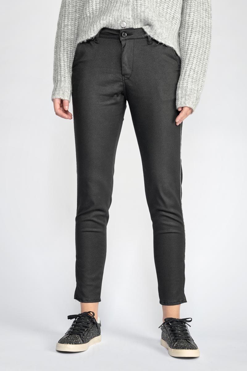 Pantalon Naja à motif python noir