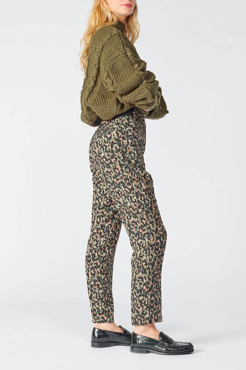 Khaki leopard print Way trousers