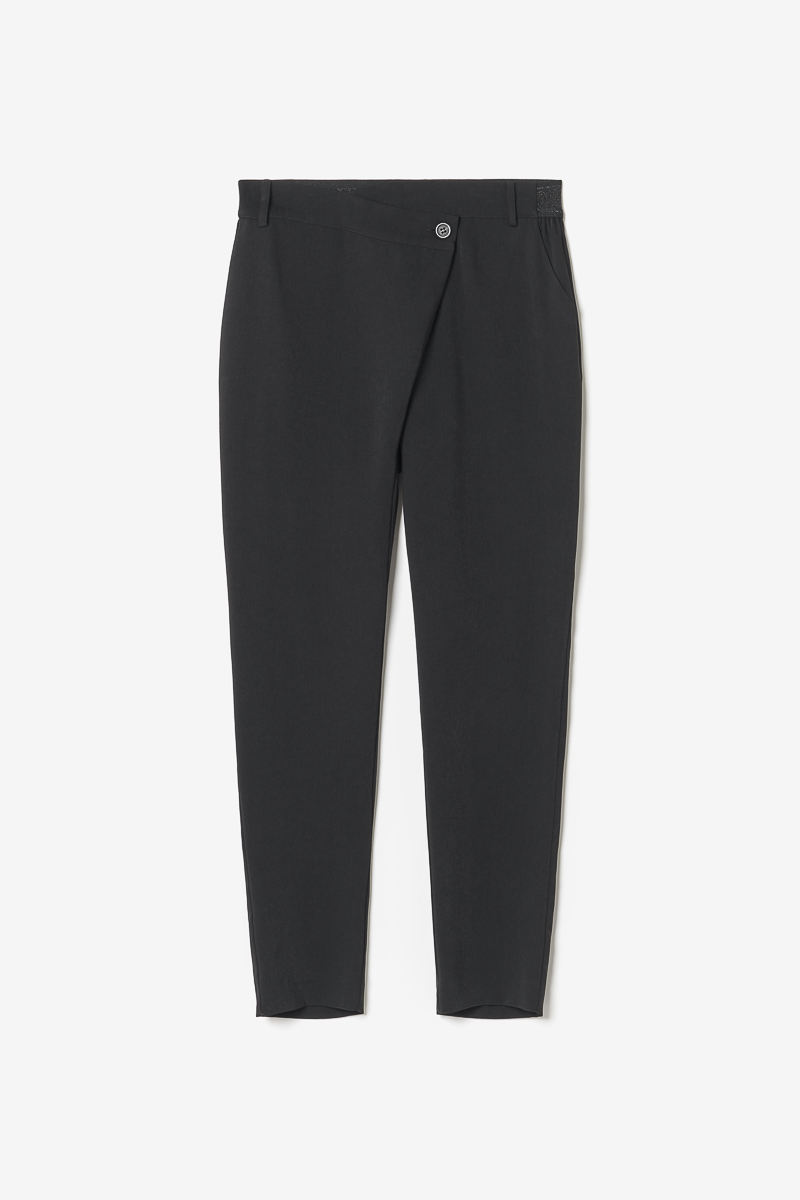 Pantalon Zefira noir à fermeture asymétrique