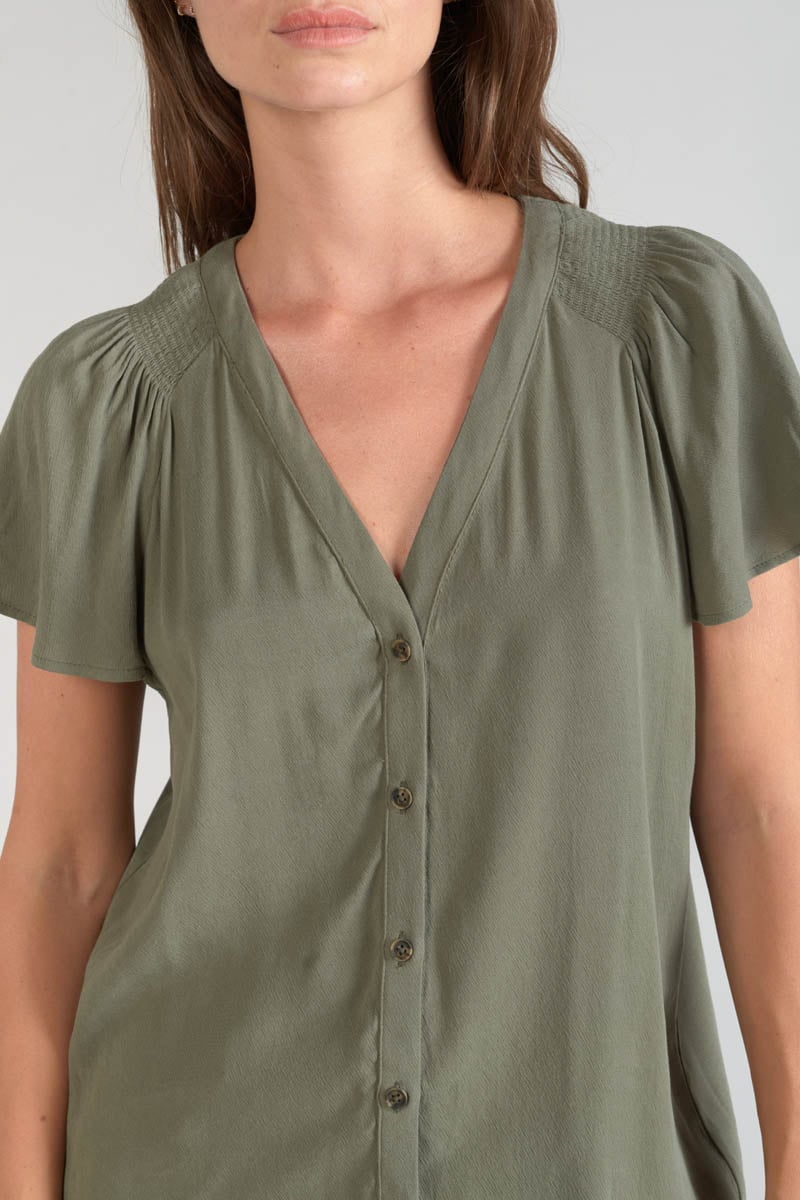 Khaki tencel Aube top