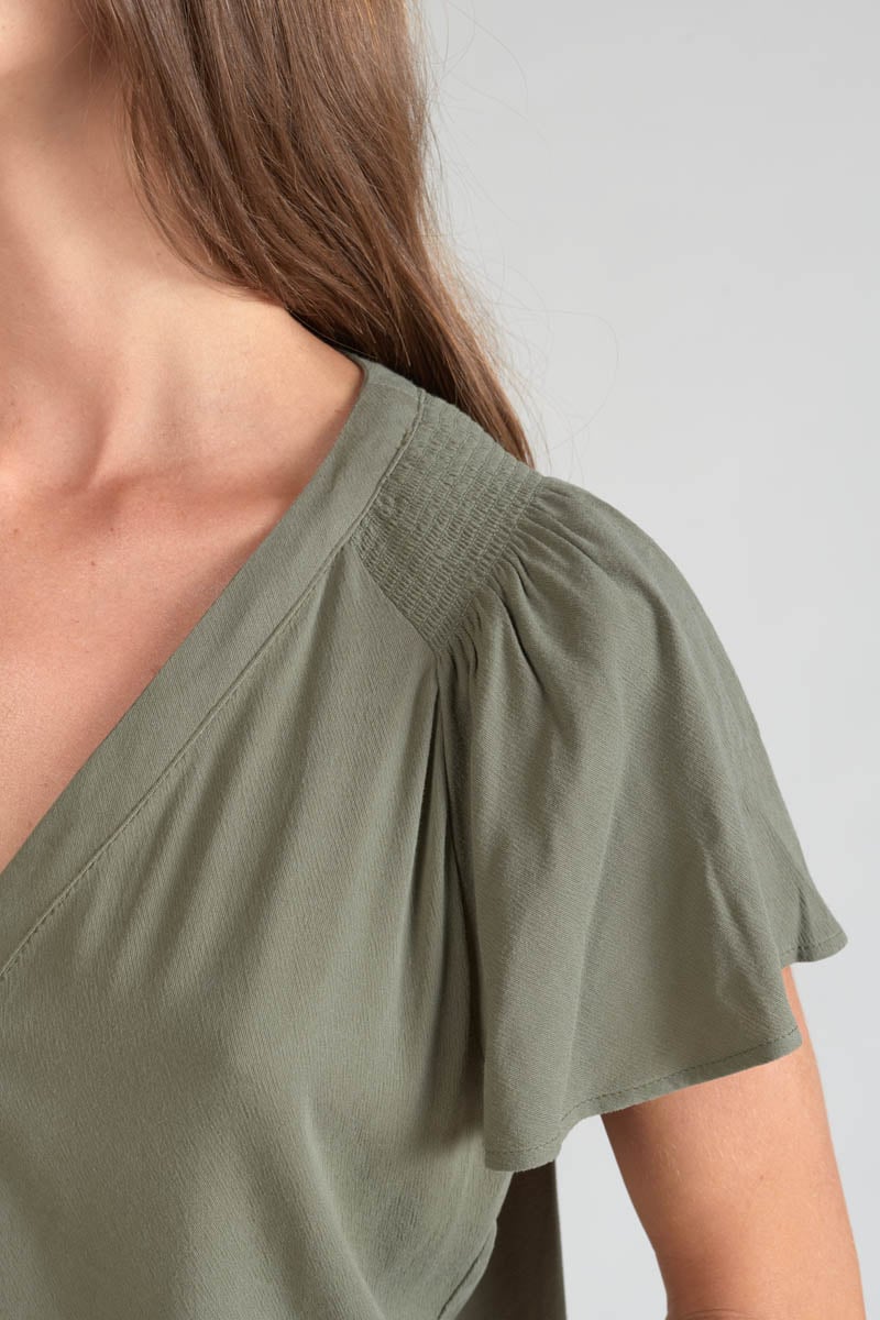 Khaki tencel Aube top