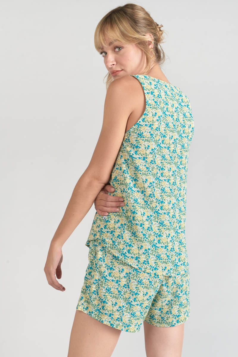 Green and blue floral Craig top