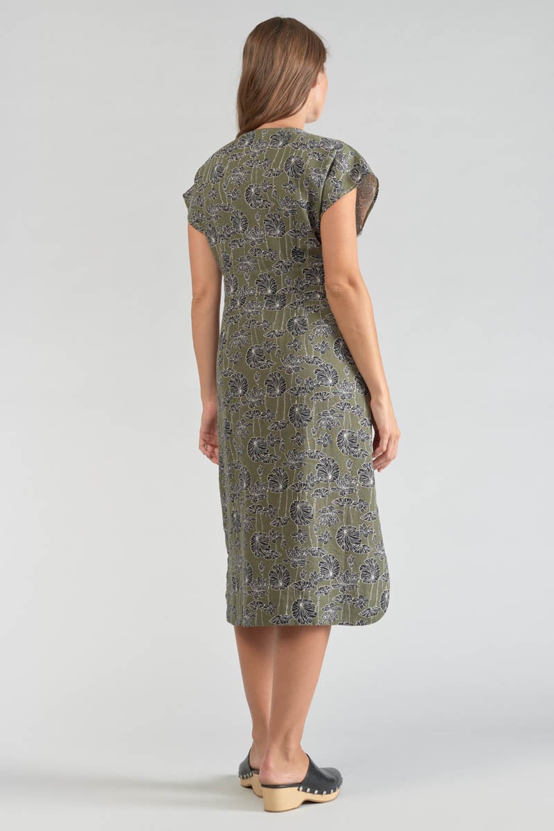 Khaki floral Croft maxi dress