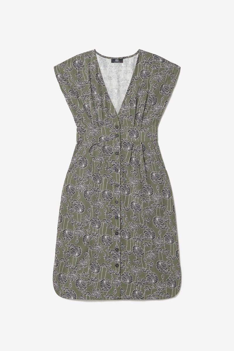 Khaki floral Croft maxi dress