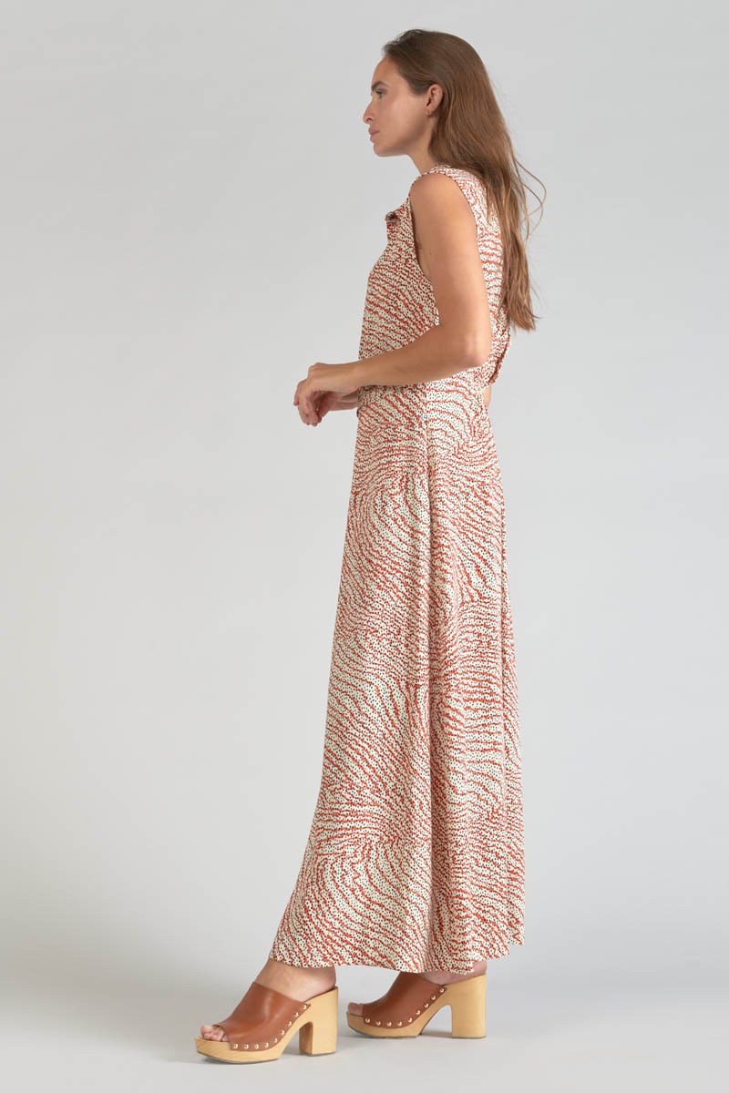 Orange and black print Cuoco maxi dress