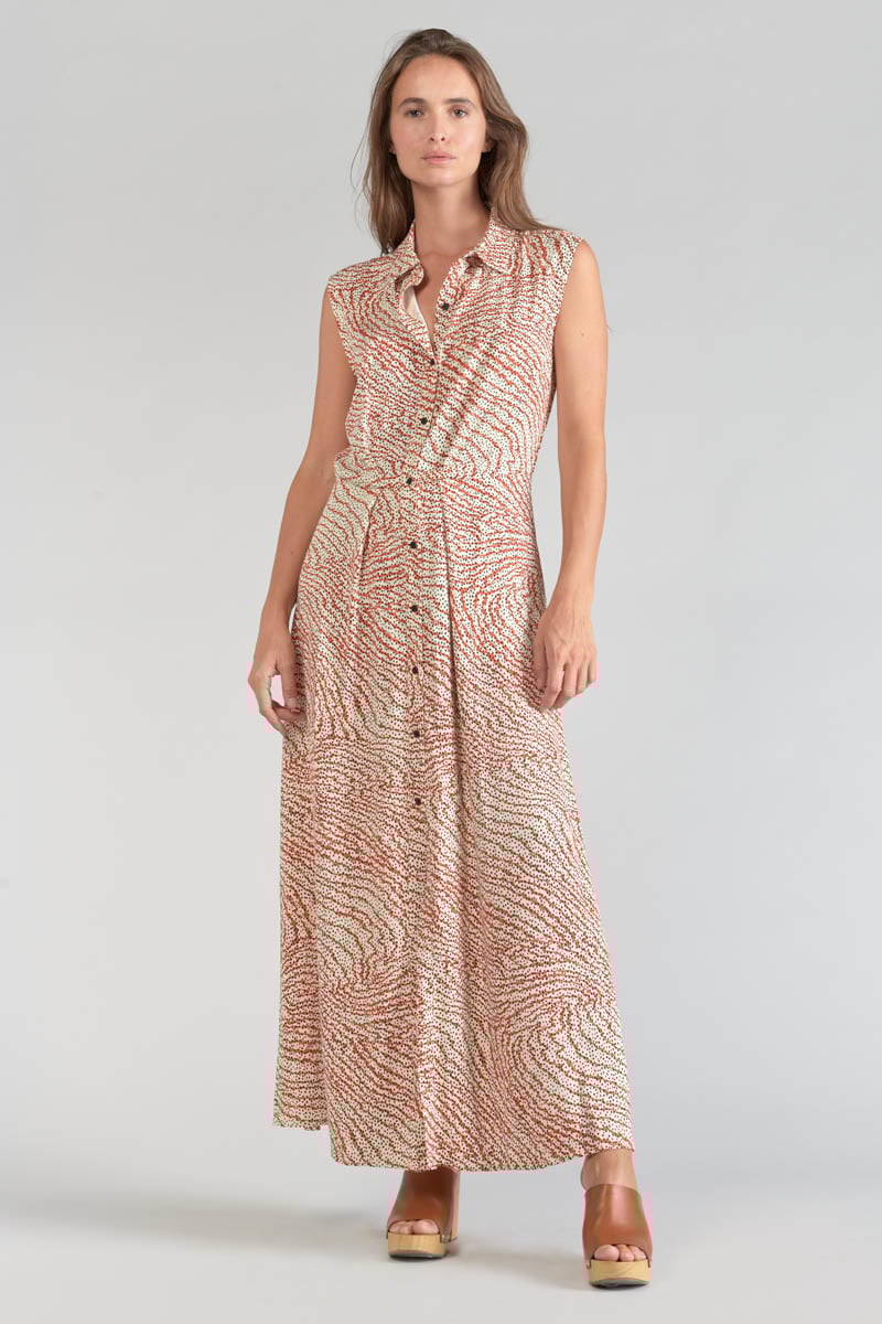 Orange and black print Cuoco maxi dress