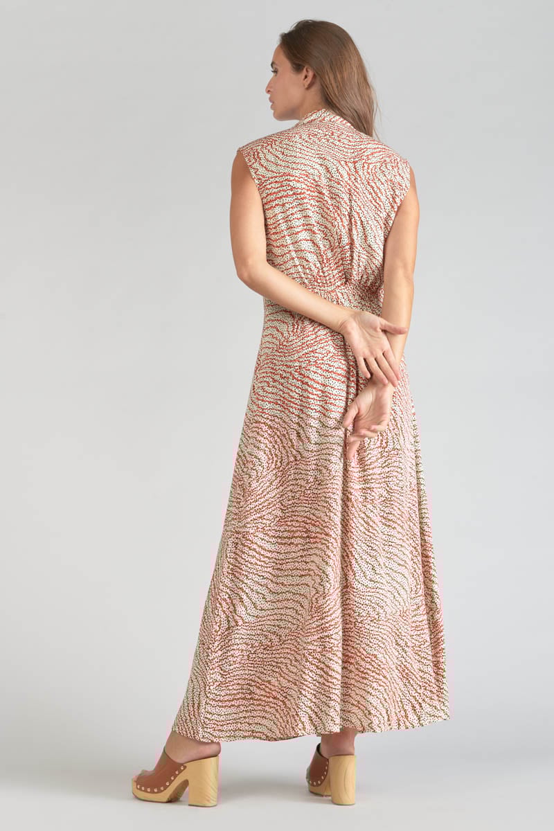 Orange and black print Cuoco maxi dress