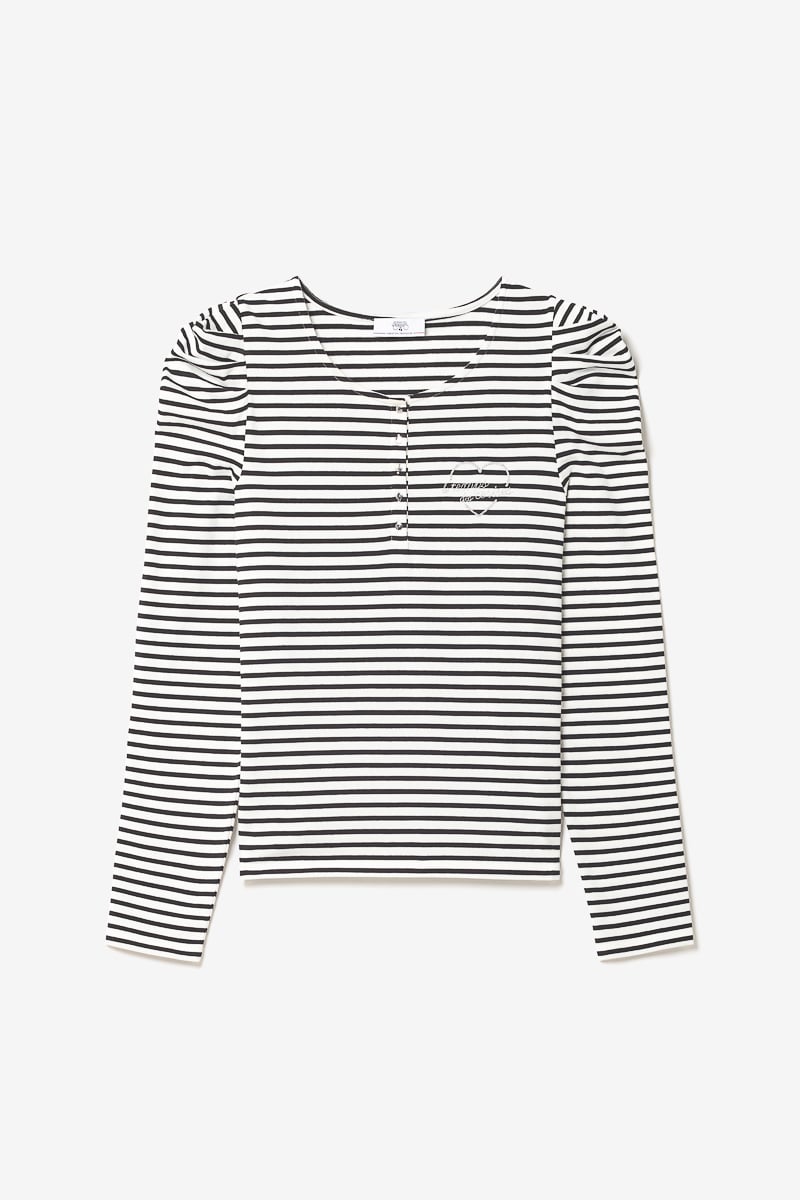 Black and white striped Demi top