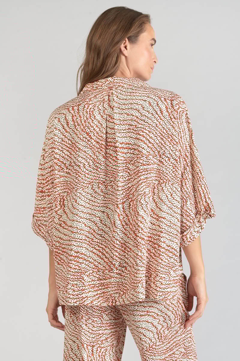 Orange and black print Freila blouse