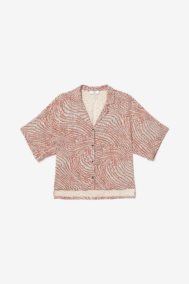 Orange and black print Freila blouse