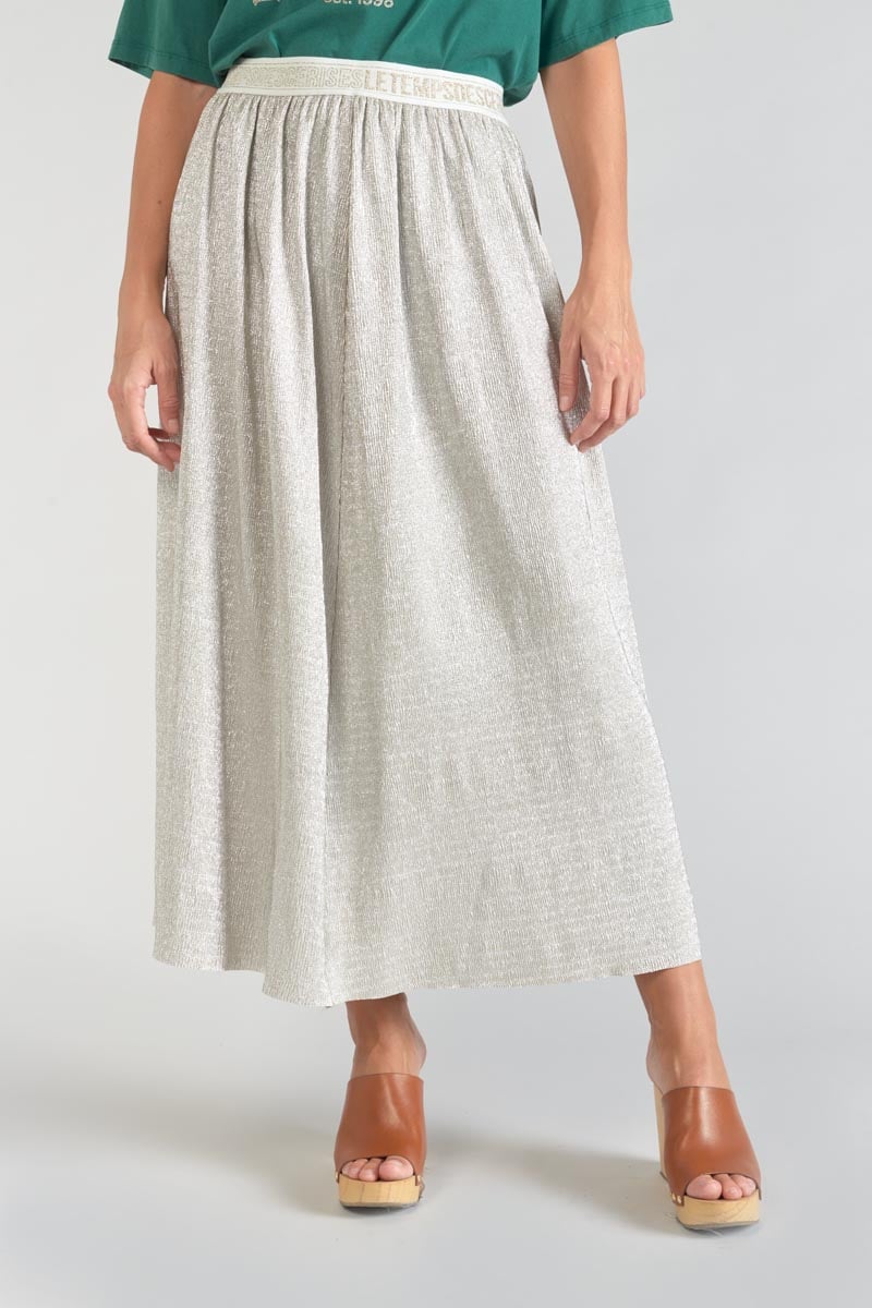 Long silver-coloured Latoba skirt