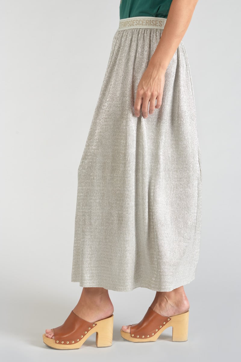 Long silver-coloured Latoba skirt