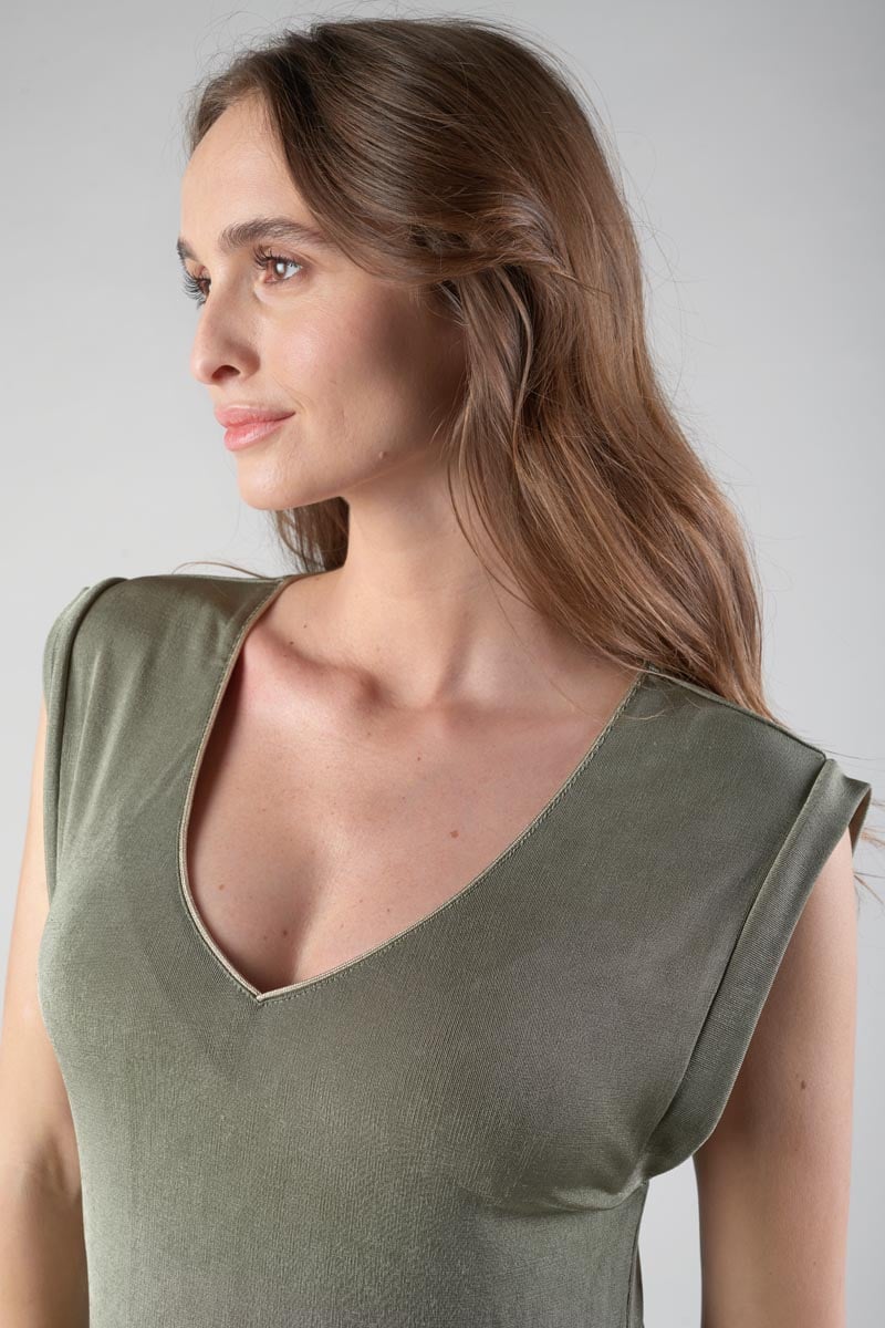 Khaki Nata maxi dress