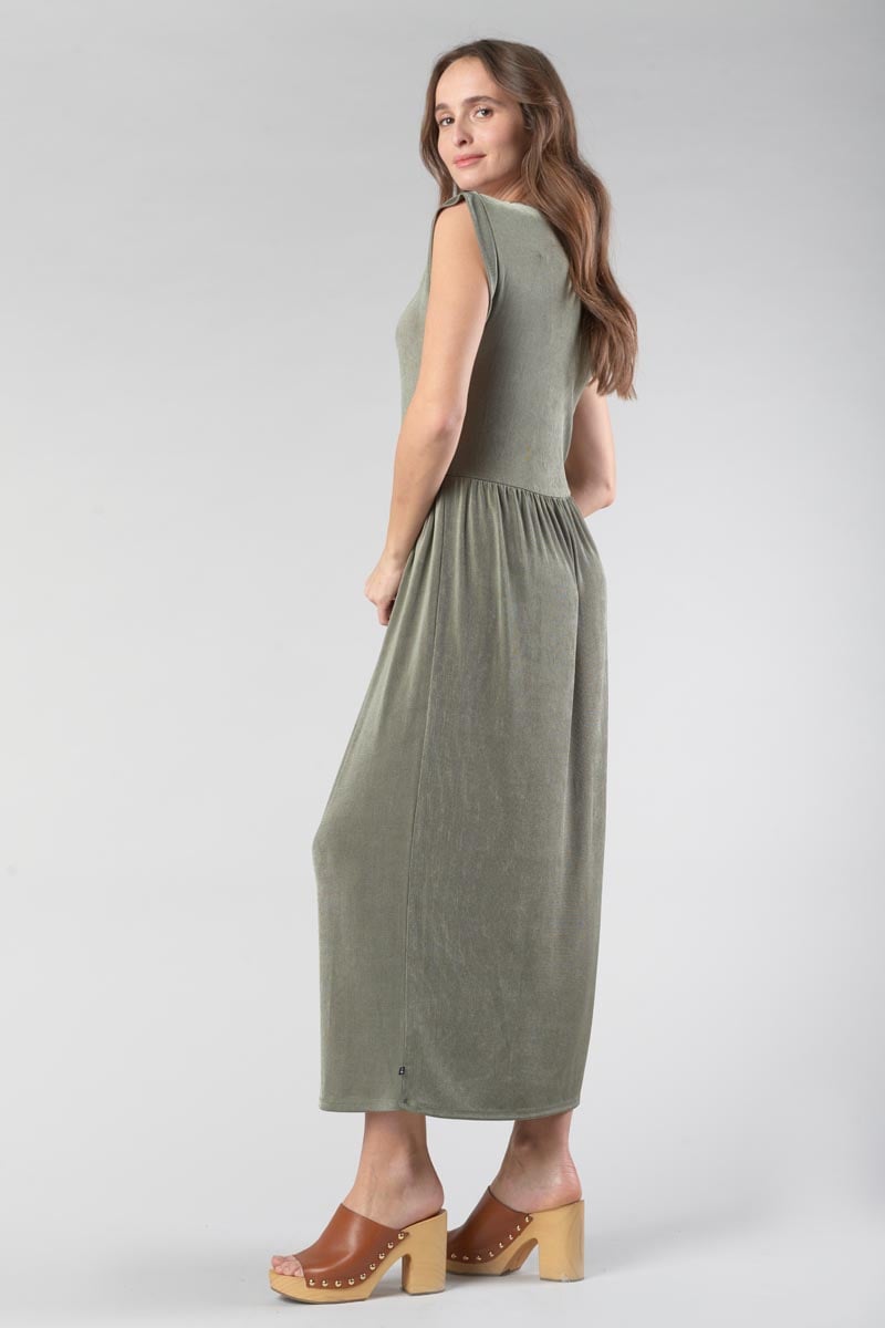 Khaki Nata maxi dress