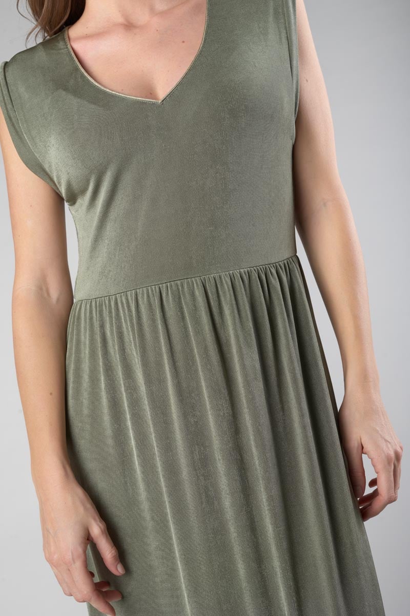 Khaki Nata maxi dress