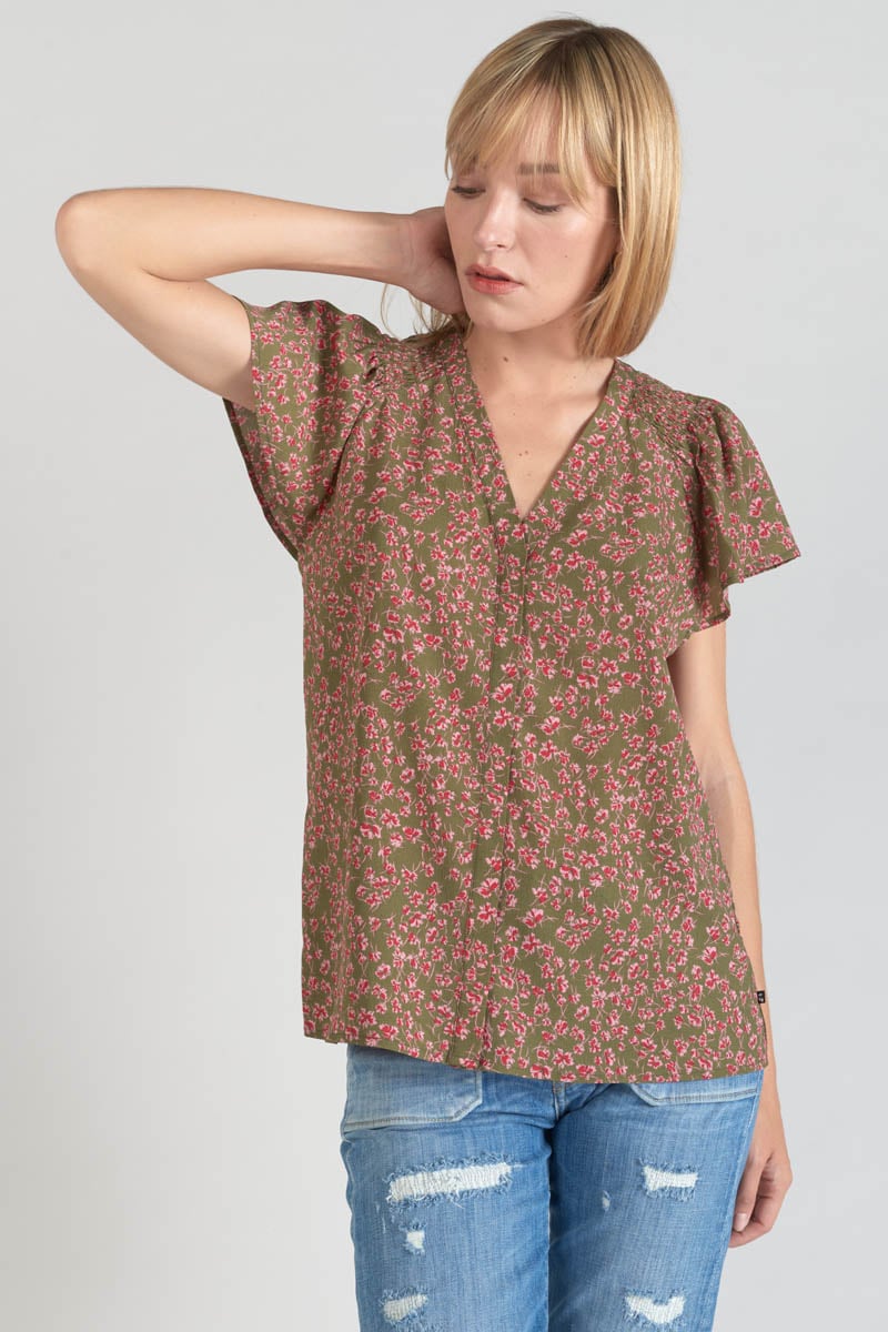 Khaki floral Norine top
