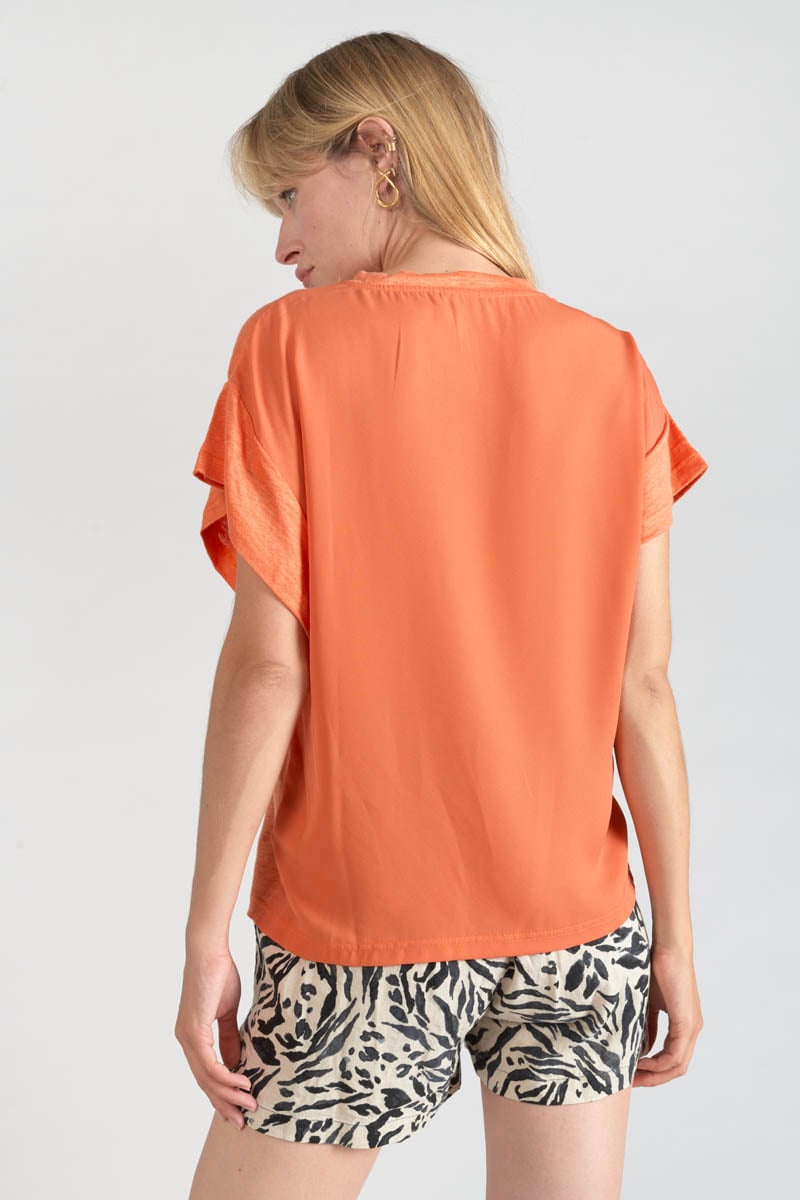 Coral orange Overs top