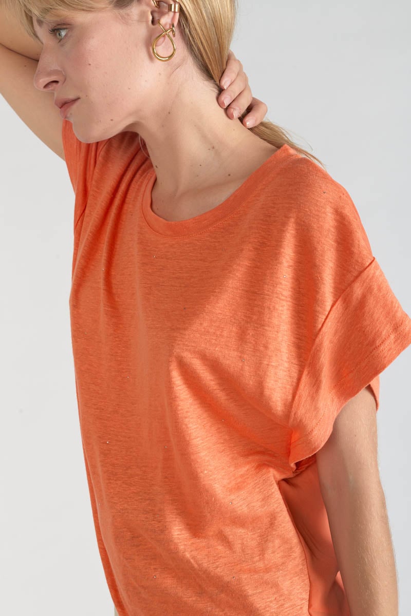 Coral orange Overs top