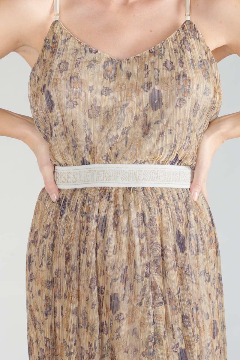 Gold floral Ran long skirt