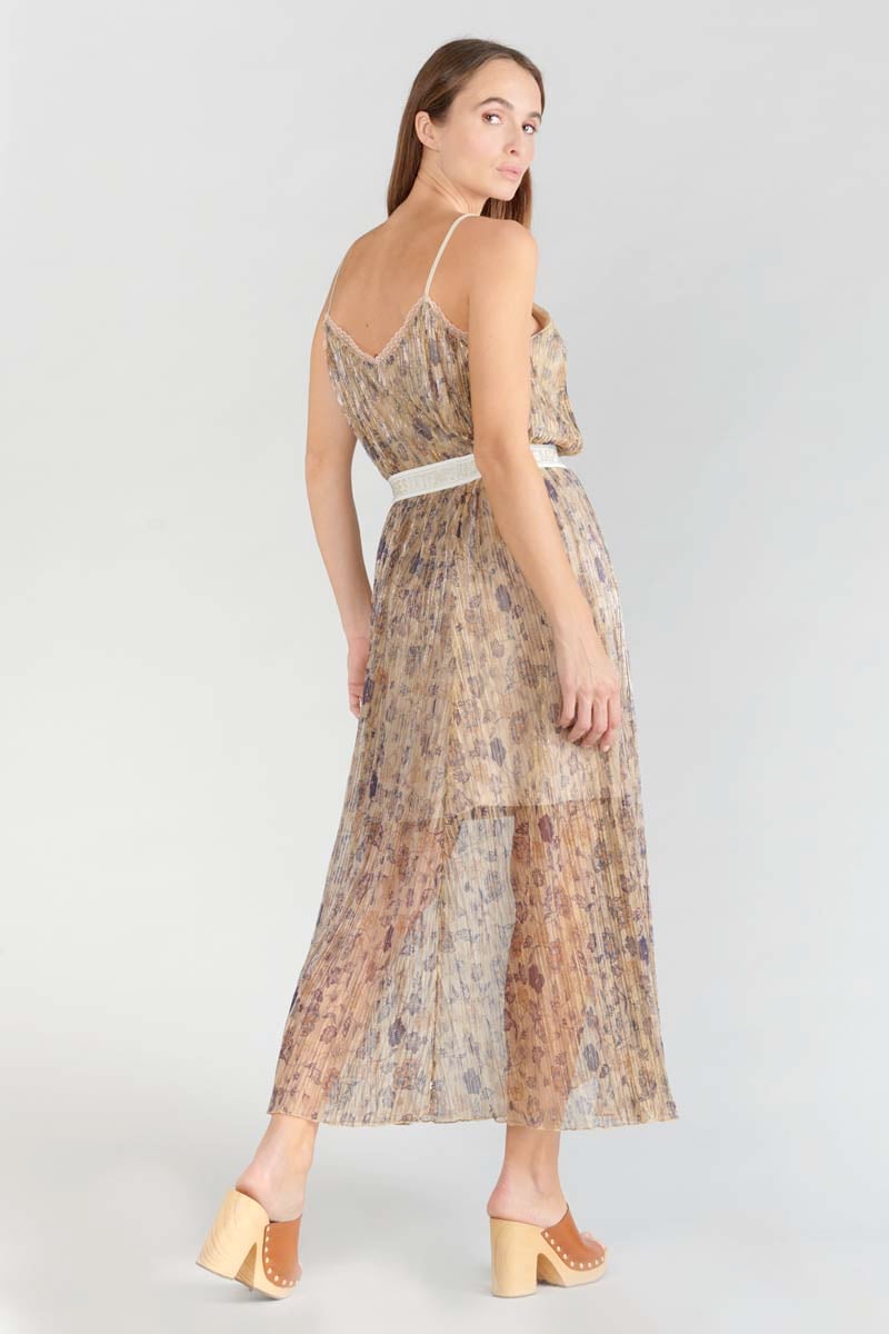 Gold floral Ran long skirt