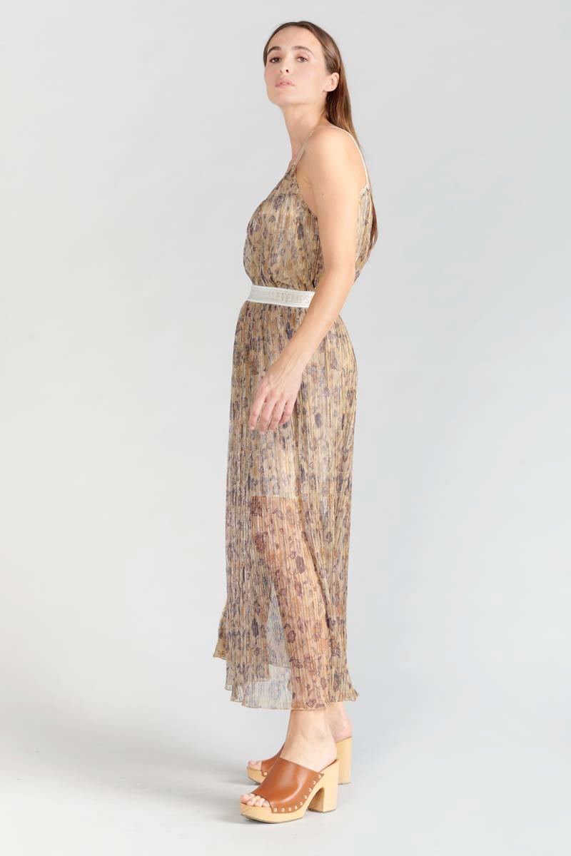 Gold floral Ran long skirt