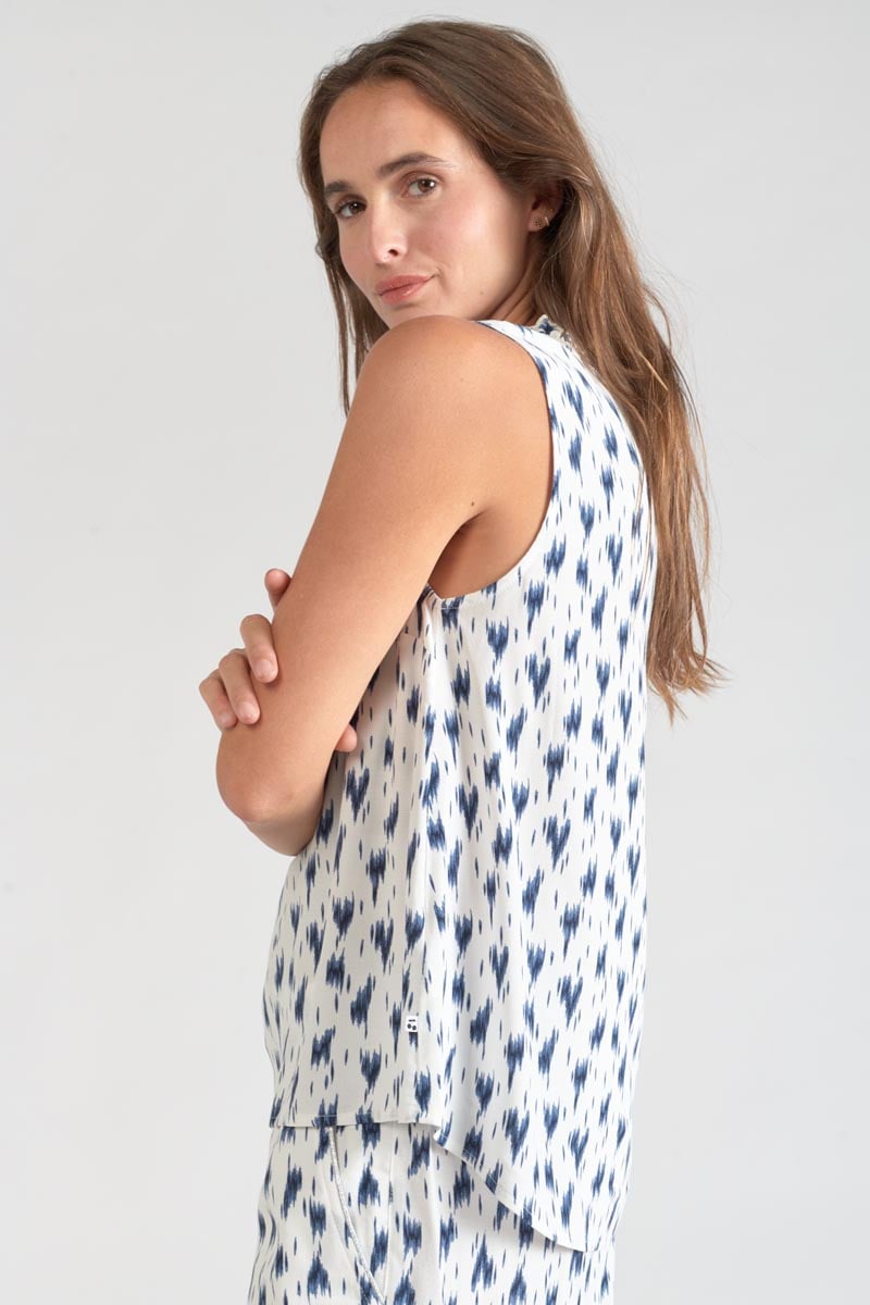 Blue tie-dye Rosita top