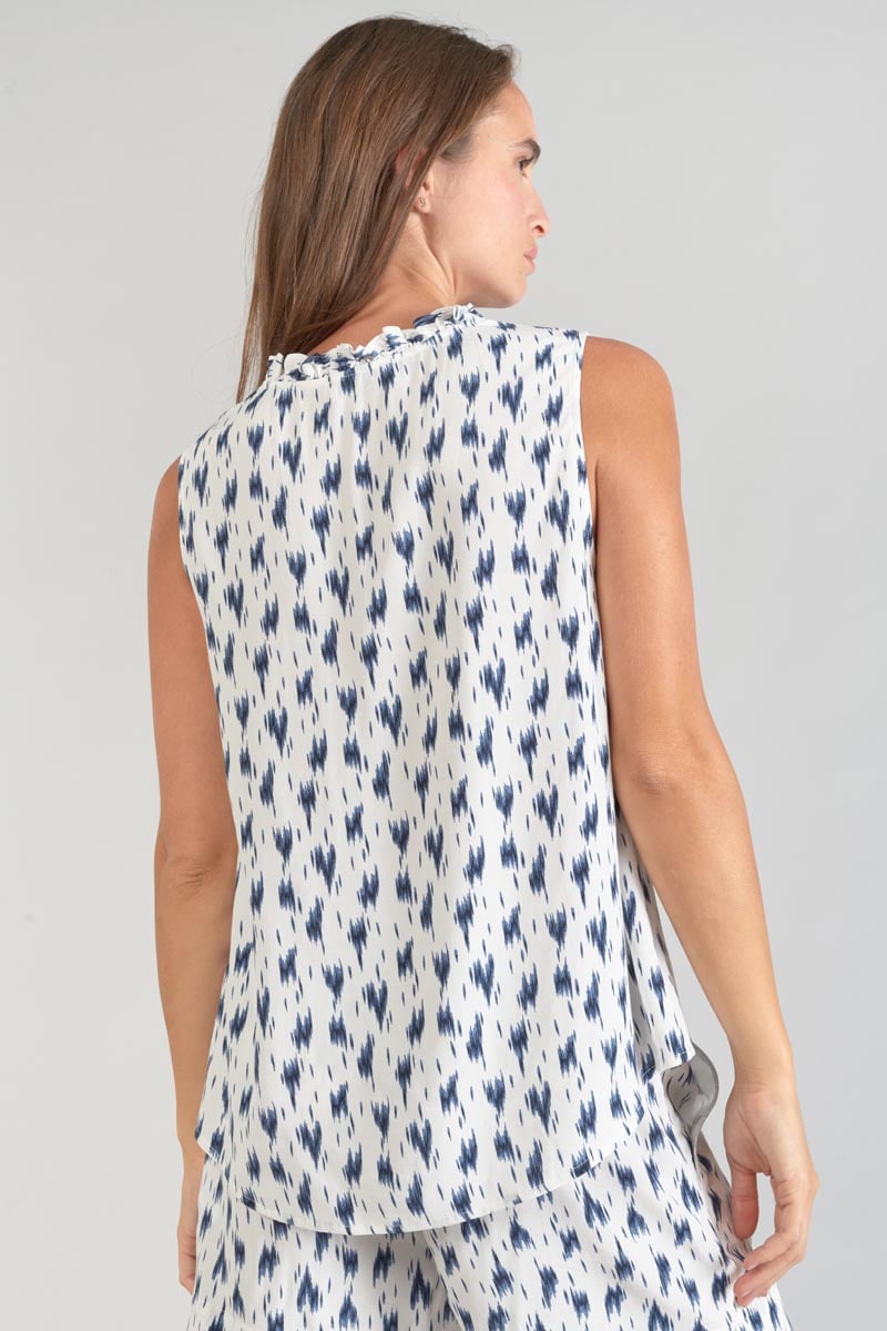 Blue tie-dye Rosita top