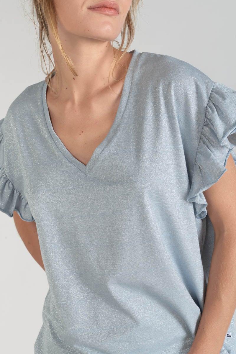 Iridescent sky blue Ryls top