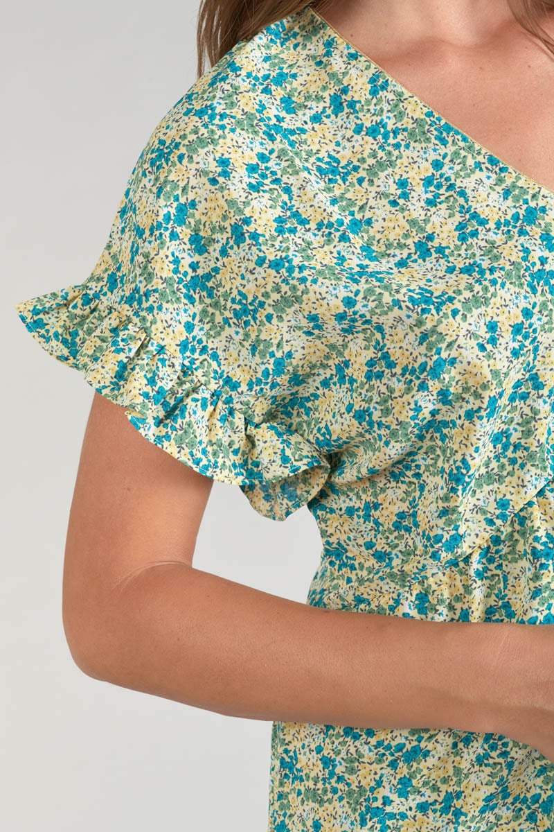 Green and blue floral Tate dress