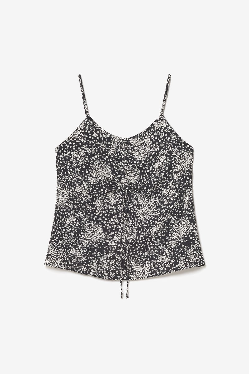 Black and white floral Veronic camisole