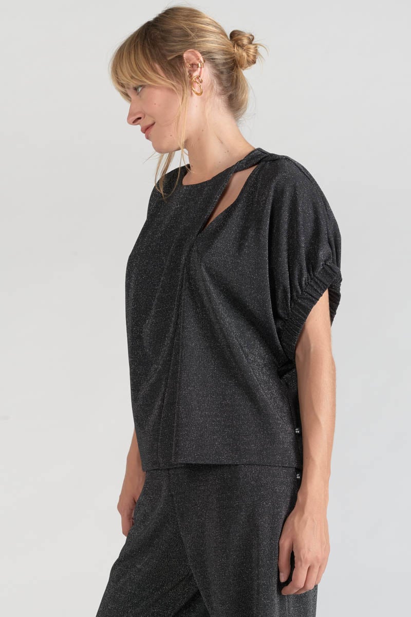 Iridescent black Winslet top