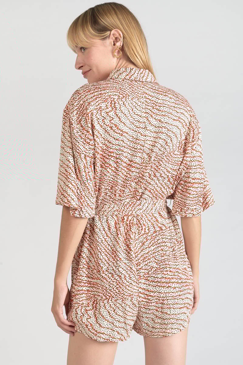 Orange and black print Zely playsuit