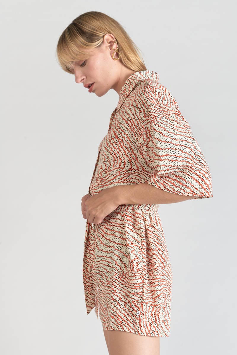 Orange and black print Zely playsuit