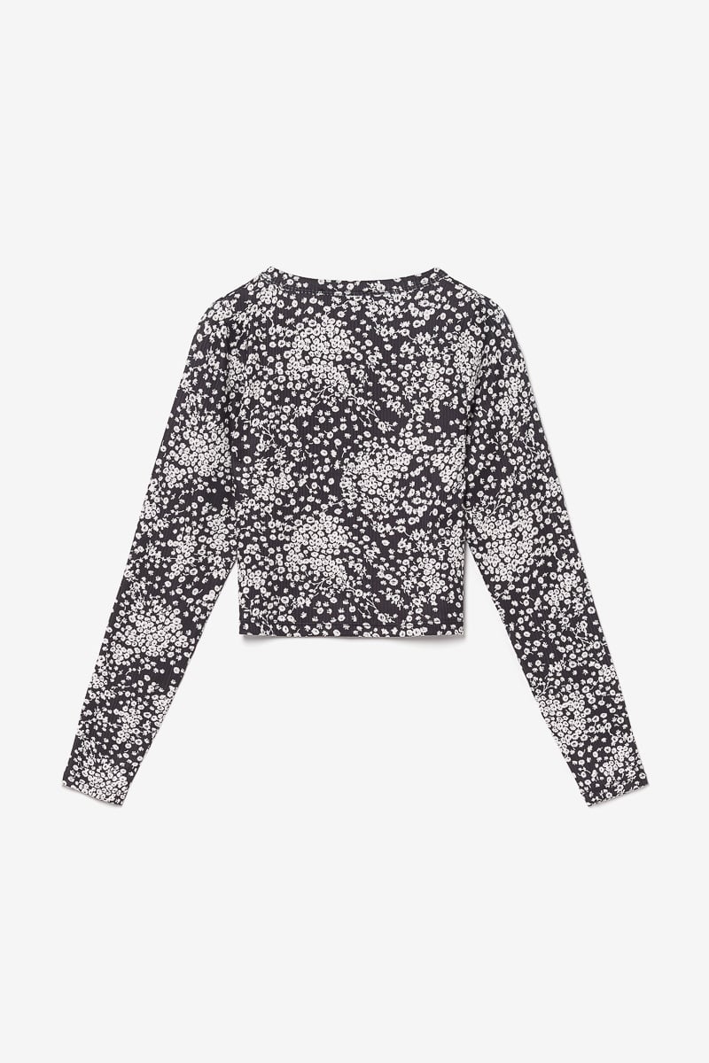 Black and white floral Comegi cardigan