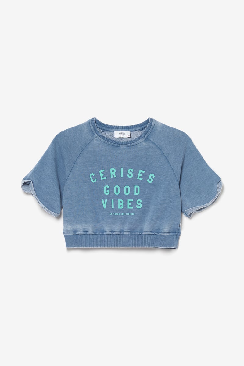 Blue Daminagi cropped sweatshirt