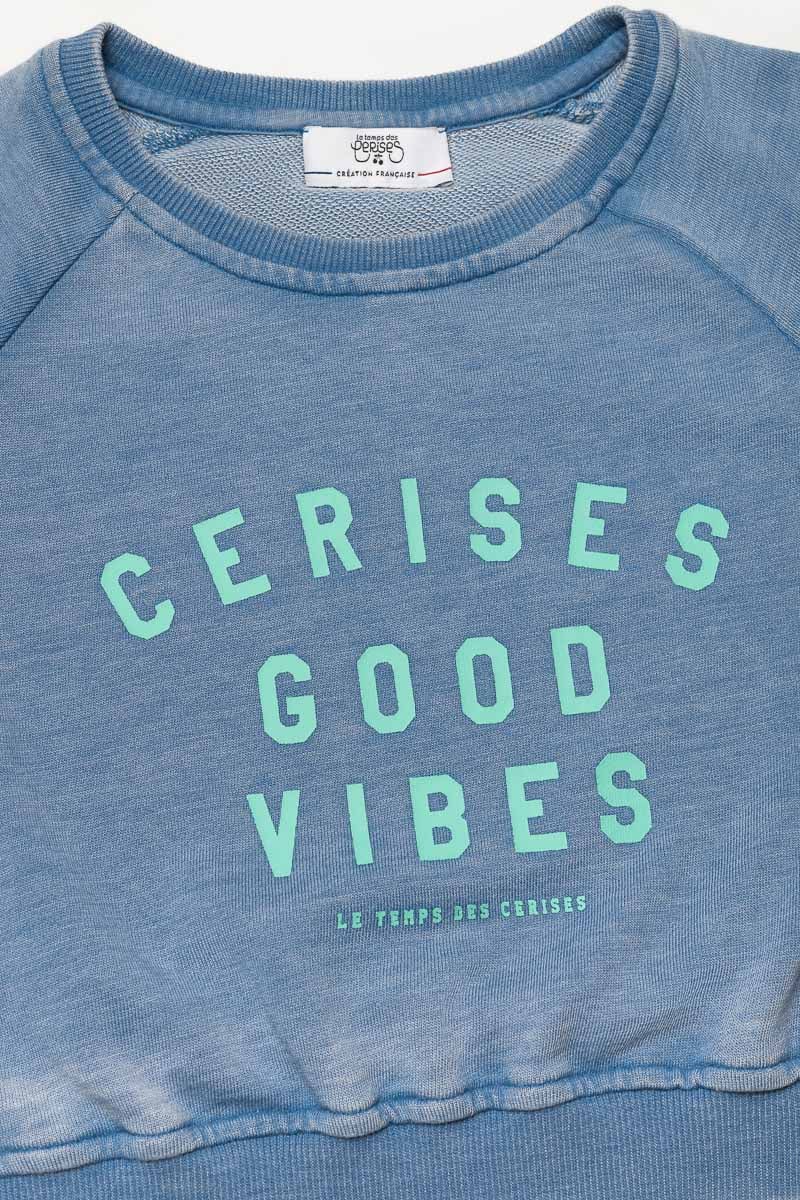 Blue Daminagi cropped sweatshirt